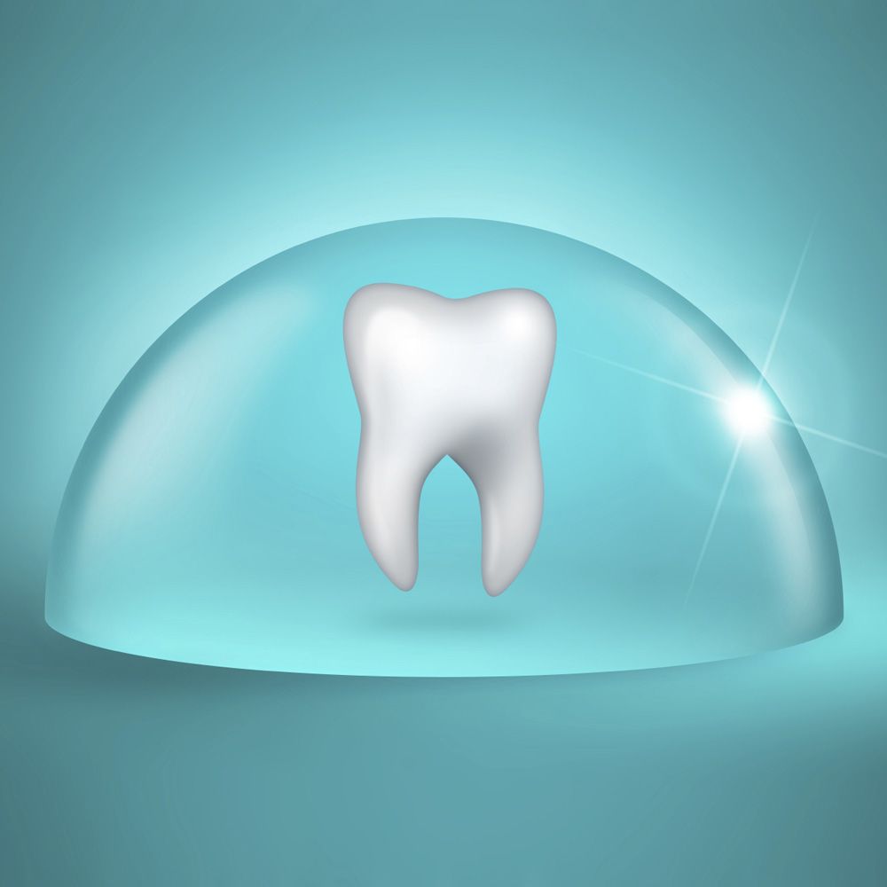 3D graphic demonstrating sealant protection provided in general dentistry procedure