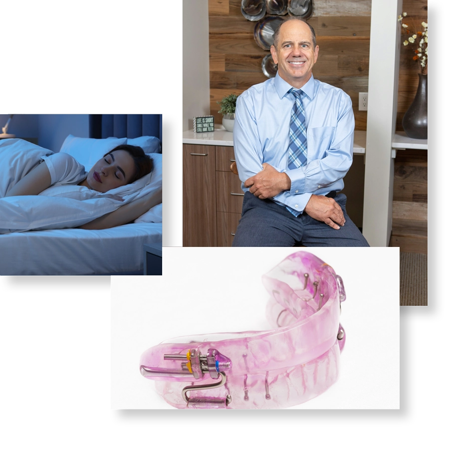 Dr. Slaman, woman sleeping peacefully, and sleep apnea oral appliance