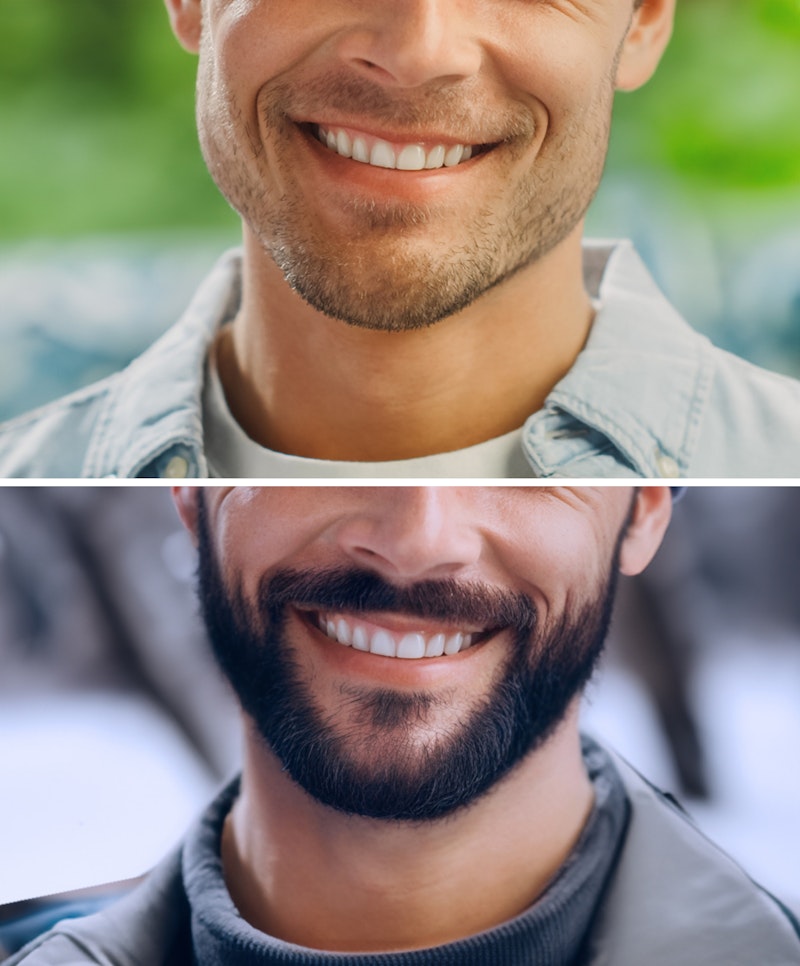 smiling man in the summer and winter